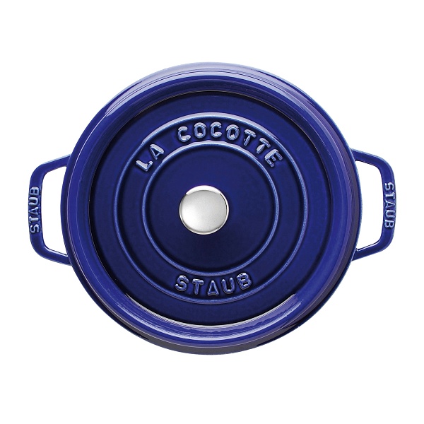 Кокот круглый, 24 см, 3,8 л, темно-синий
