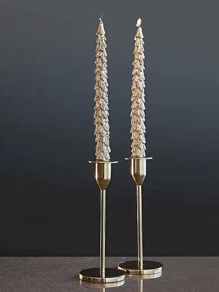 Набор свечей 25 см Tkano 2 шт золотой