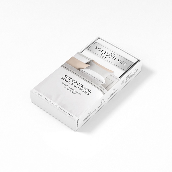 Набор наволочек 70х70 см 2 шт Soft Silver, альпийский снег