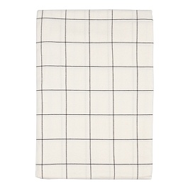 Скатерть из хлопка круглая белого цвета в клетку из коллекции essential, 160 см