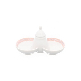 Прибор для специй двойной Thun Яна серый мрамор с розовым кантом