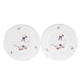 Набор обеденных тарелок 24 см Repast Гуси 2 шт