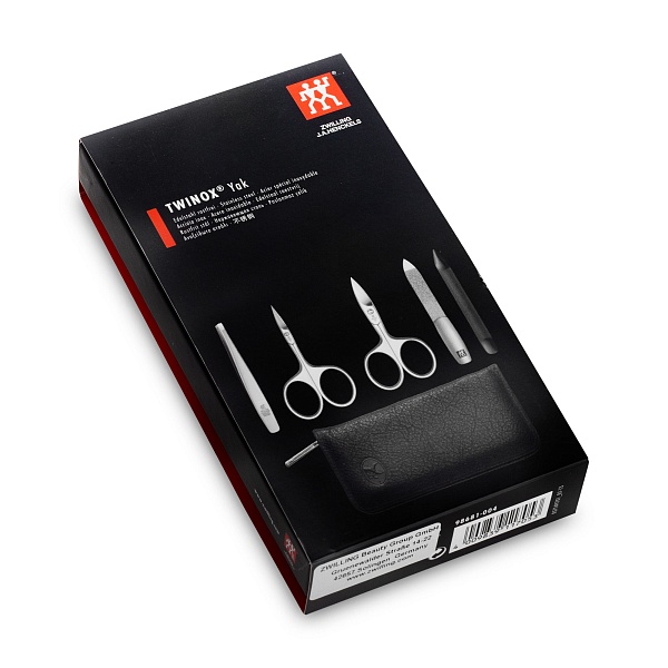 Набор маникюрный в кожаном футляре 5 предметов Zwilling Twinox черный