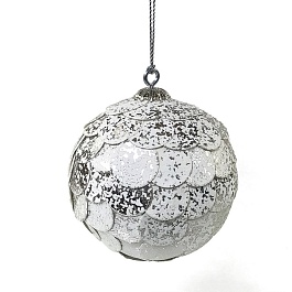 Шар новогодний декоративный EnjoyMe Paper ball серебристый мрамор