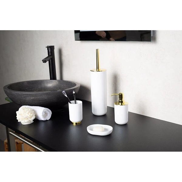 Дозатор д/жидкого мыла Alba белый/золото