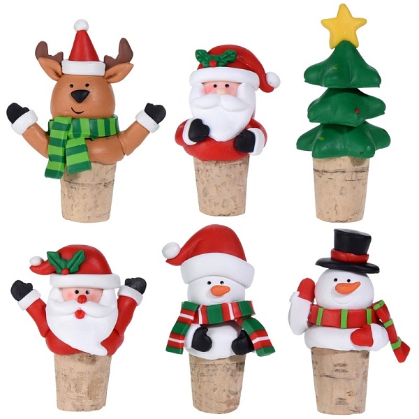 Новогодняя пробка для бутылки Excellent Houseware в ассортименте