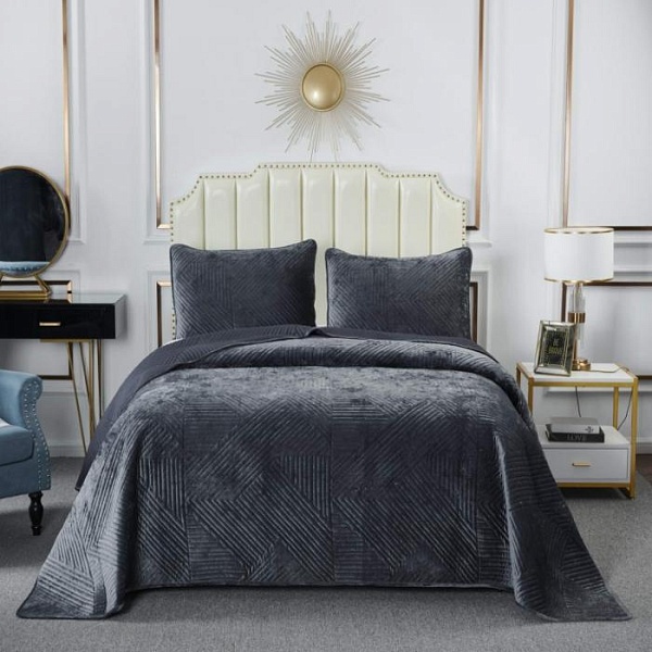 Патрисия (антрацит) Покрывало 160х220