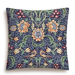 Подушка 45 х 45 см Le Gobelin Моррис Ловцы клубники синяя