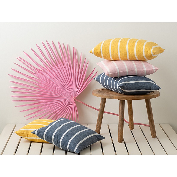 Чехол на подушку 45 х 45 см Tkano Essential полоска тёмно-синий