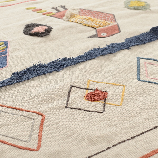 Ковер из хлопка в этническом стиле Птицы Tkano Ethnic 160 х 230 см