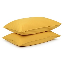 Набор из двух наволочек из органического стираного хлопка Tkano Essential 70 x 50 см горчичный