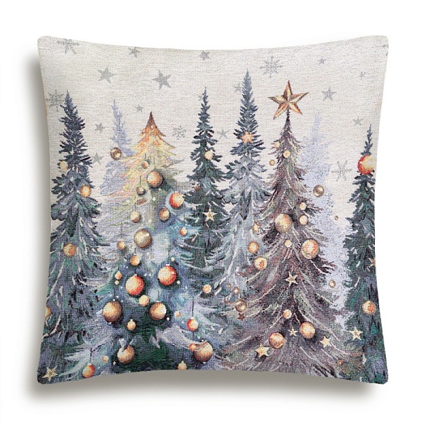 Подушка 44х44 см Ели Тиволи, синий/золотой