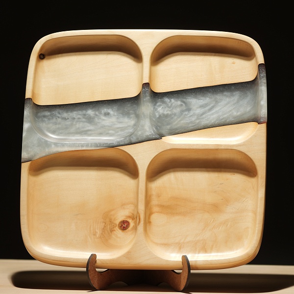 Менажница "Квадро" 25 см, жемчуг