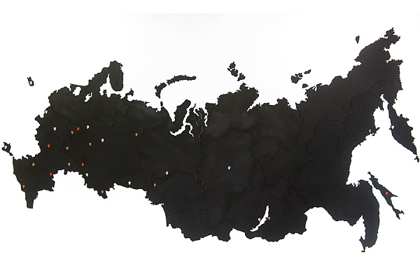 Карта-пазл Wall Decoration "Российская Федерация" 98х53 см черная