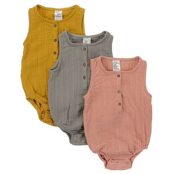 Боди из хлопкового муслина 12-18 M Tkano Essential горчичный