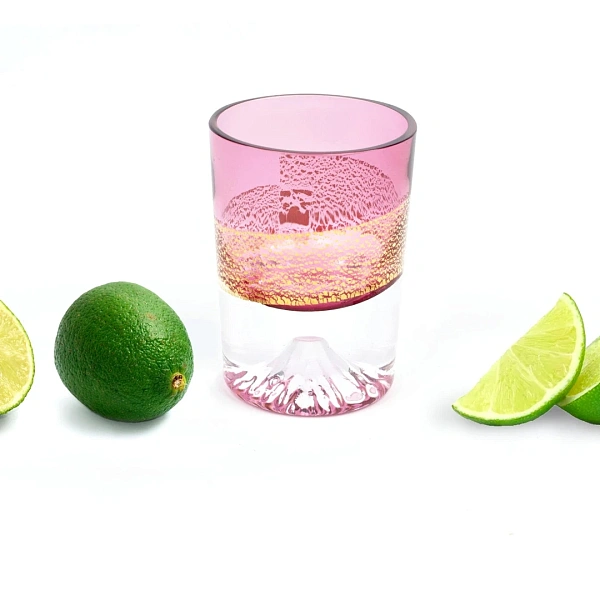 Рюмка Фудзи Gold Leaf Fuli Chilled Sake Shot Glass Pink 85 мл
