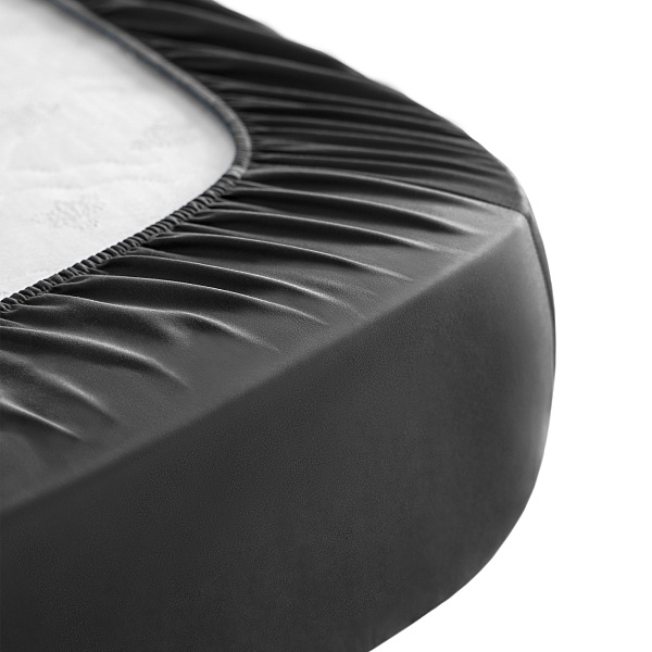 Простыня на резинке 160 х 200х25 см Soft Silver, серый космос