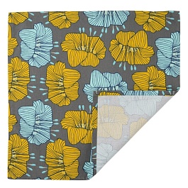 Салфетка сервировочная из хлопка серого цвета с принтом Цветы из коллекции prairie, 45х45 см