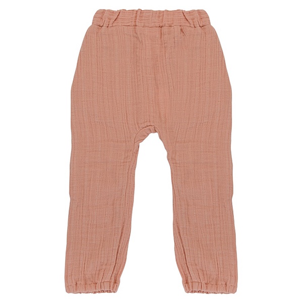 Штаны из хлопкового муслина 12-18 M Tkano Essential пыльная роза