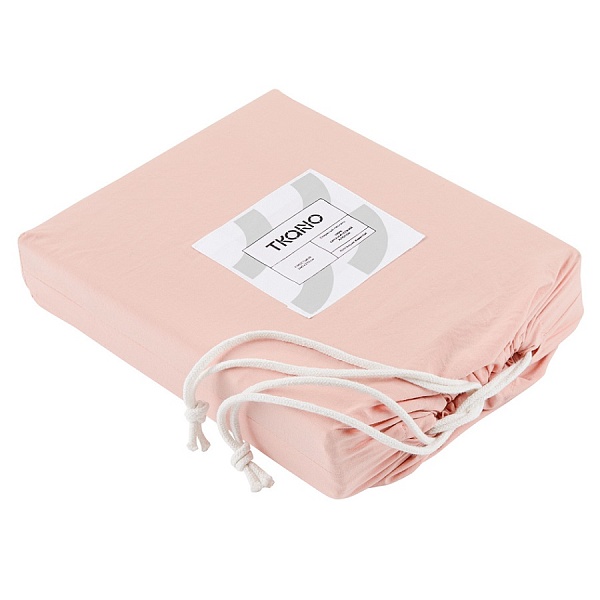 Простыня 240 х 270 см Tkano Essential из органического стираного хлопка пыльная роза