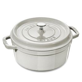 Кокот круглый, 28 см, 6,7 л, белый трюфель