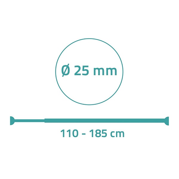 Штанга телескоп Wien d25 мм 110х185 см чёрный