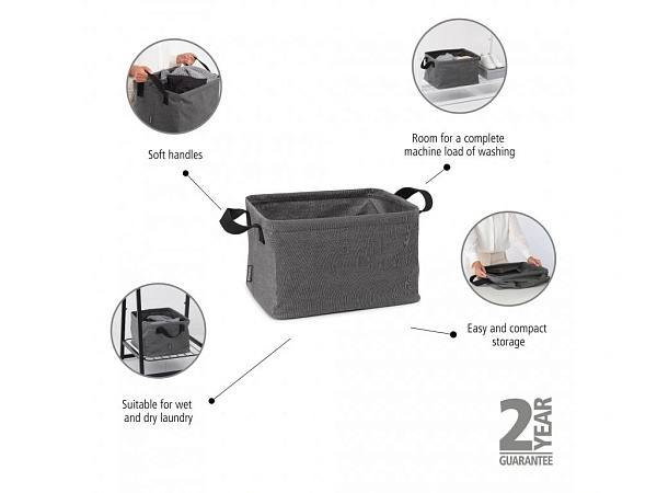 Складная корзина для белья 35 л Brabantia тёмно-серая