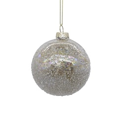 Украшение подвесное шар стеклянный 8 см DecoLine шампань