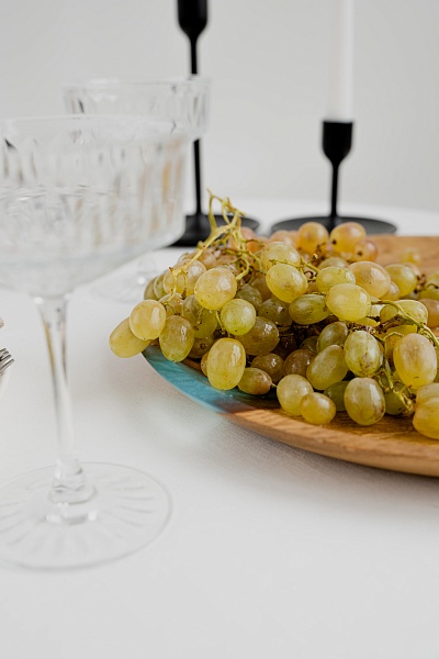 Тарелка "Река" 35 см, бирюза