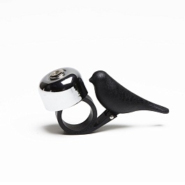 Звонок велосипедный Qualy Bird чёрный