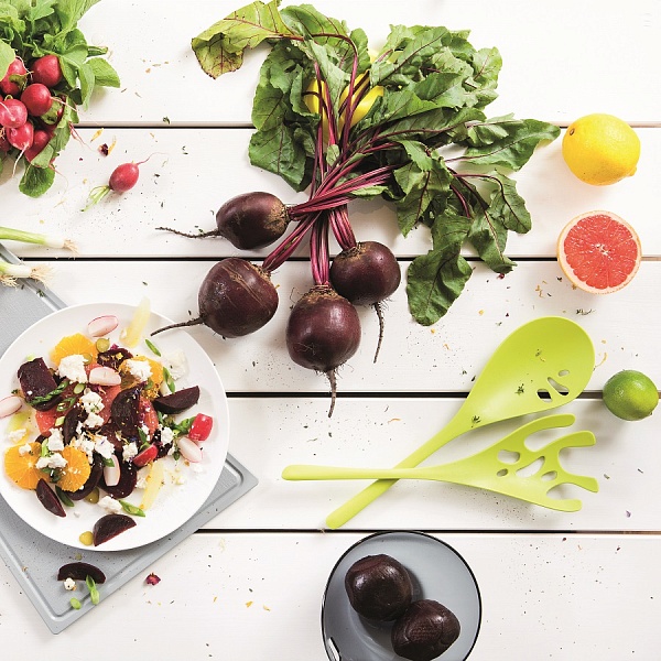 Приборы для салата Koziol Shadow тёмно-зелёные