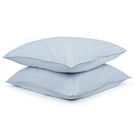 Набор наволочек из органического стираного хлопка 70 x 70 см Tkano Essential 2 шт голубой