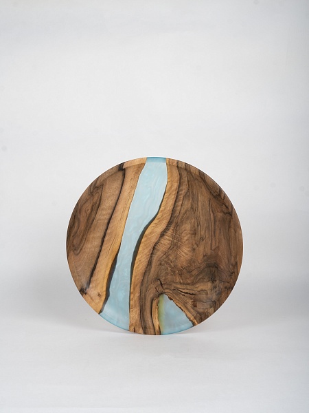 Тарелка "Река" 35 см, бирюза