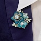 Брошь Букет, бюрюзовый
