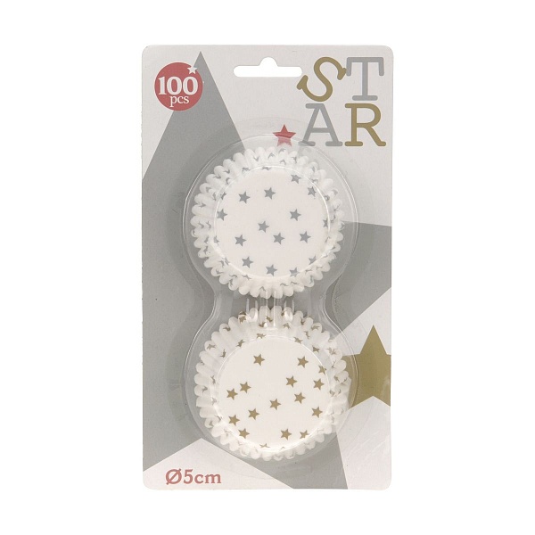 Набор форм для кексов 100 шт 5 см "Звезды"