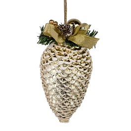 Украшение подвесное Шишка 10 x 20,5 cм Азалия золотое