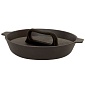 Сковорода-гриль чугунная с крышкой 28 см Камская посуда