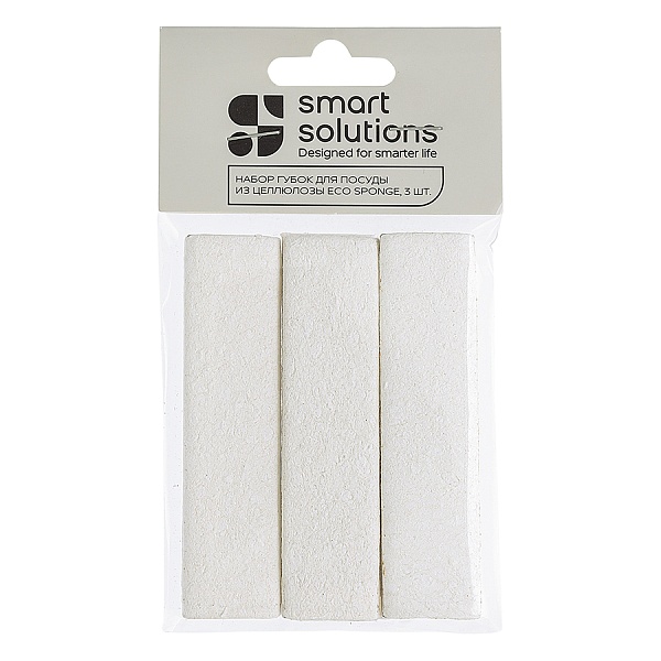 Набор губок для посуды из целлюлозы Smart Solutions Eco Sponge 3 шт