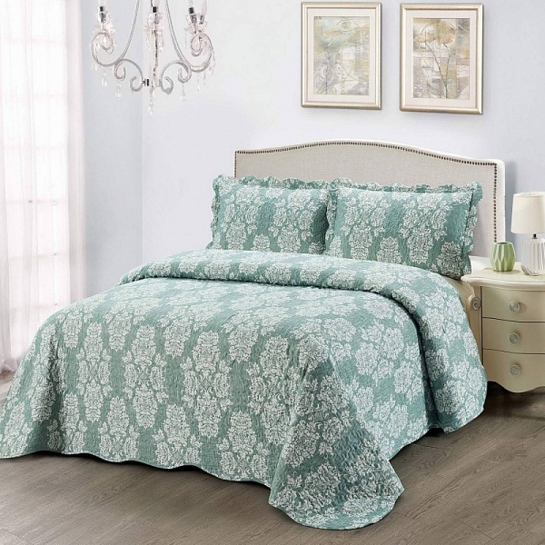 Комплект покрывало и наволочки Sofi de Marko Пэчворк №39 зелёный