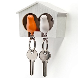 Держатель для ключей Qualy Duo Sparrow White оранжевый