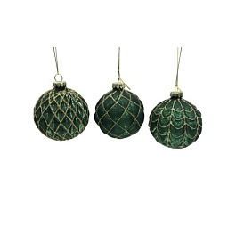 Украшение подвесное шар стеклянный 8 см DecoLine зелёный в ассортименте