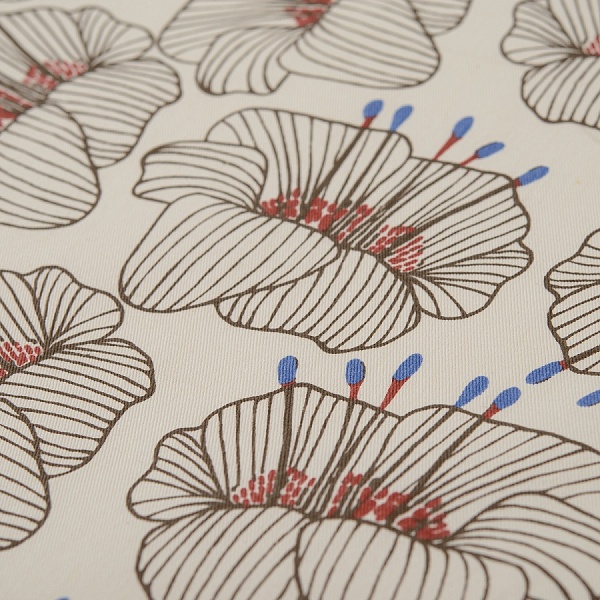 Салфетка сервировочная 45 x 45 см Tkano Prairi Цветы из хлопка молочный