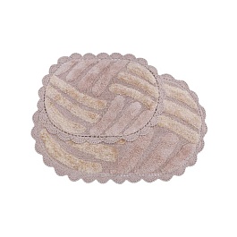 NANCY (капучино) Набор ков. для ванной кружевной 60х100 и 50х70