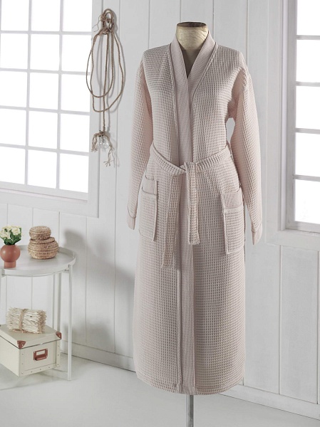 Халат вафельный кимоно Sofi de Marko Neva М пудра