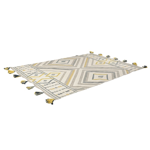 Ковер из хлопка с узором и кисточками Tkano Ethnic 200 x 300 см