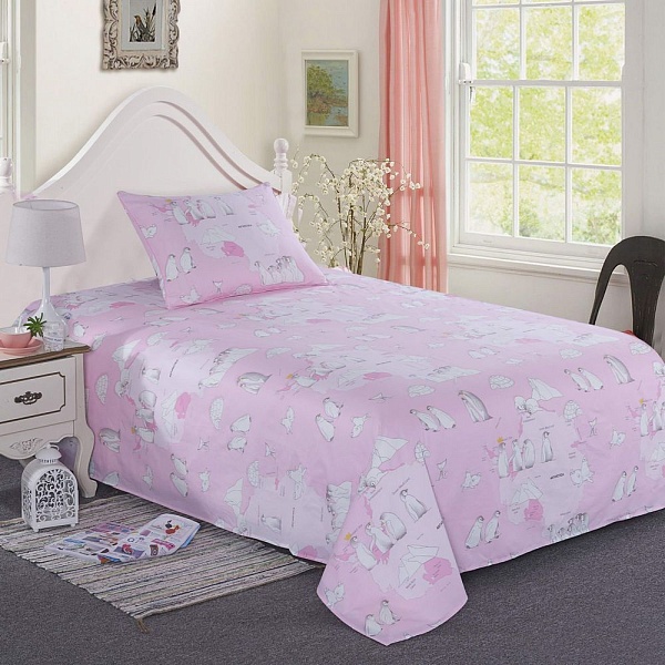 Комплект постельного белья детский Sofi de Marko Пингвины розовый