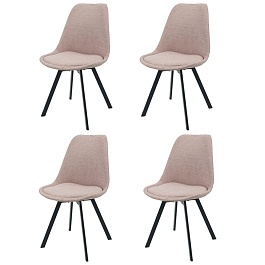 Набор из 4 стульев pirel, шенилл, пыльная роза