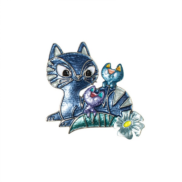 Брошь Семейка, синий