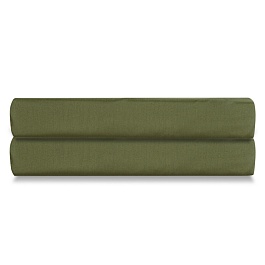 Простыня на резинке из сатина оливкового цвета Tkano 180 х 200 см