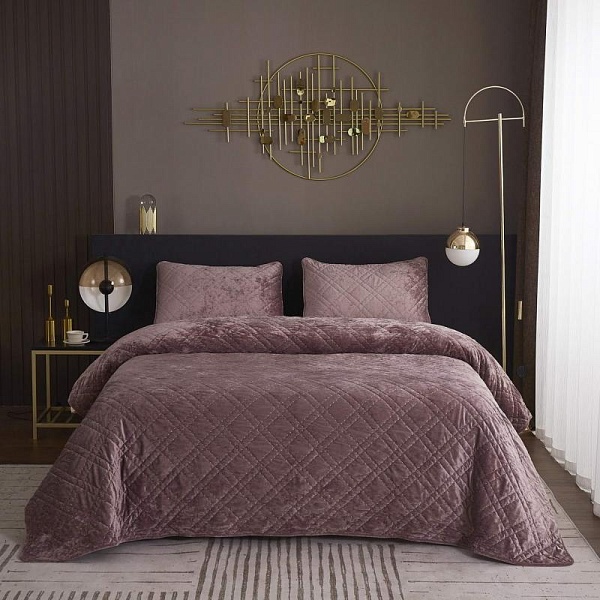 Комплект покрывало и наволочка 160 х 220 см Sofi de Marko Селена пепельная роза